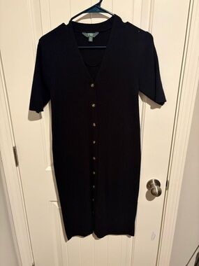 Navy Button-Front Women’s Dress